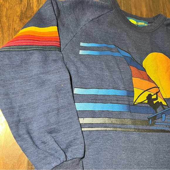 Aviator Nation Crewneck, Blue, Stripped Arm, Made in California USA, XL - Picture 5 of 9